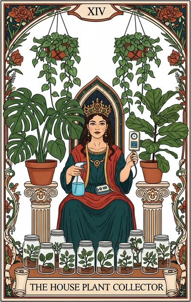 House Plant Collector Tarot Card