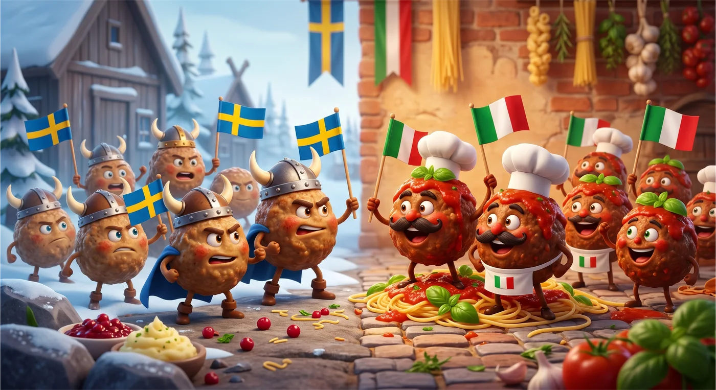 Meatball Wars Sweden vs Italy design
