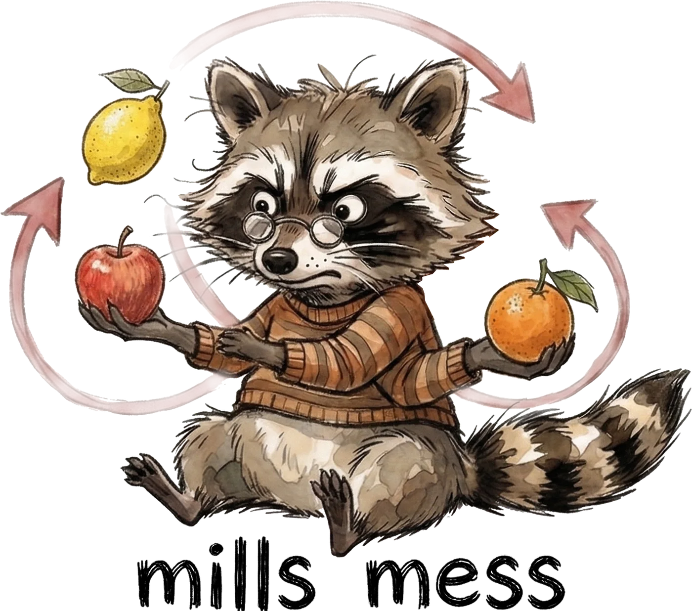 Mills Mess Raccoon Juggler design