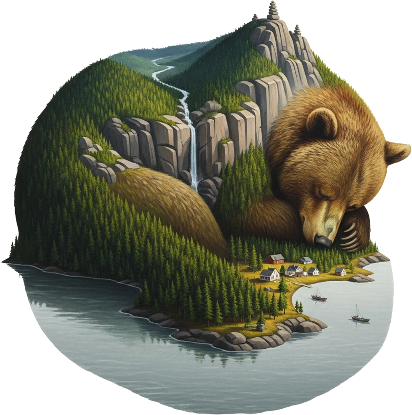 Sleeping Giant Bear design